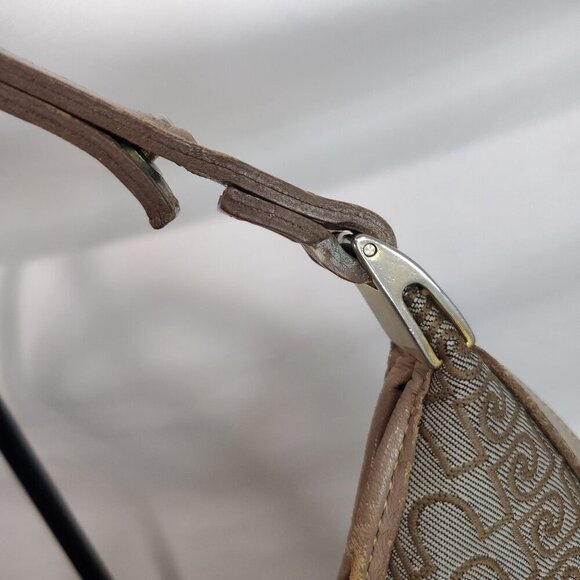 Pierre Cardin Tan Shoulder Bag Double Handle Zip Closer Geometric One Size - Picture 10 of 16